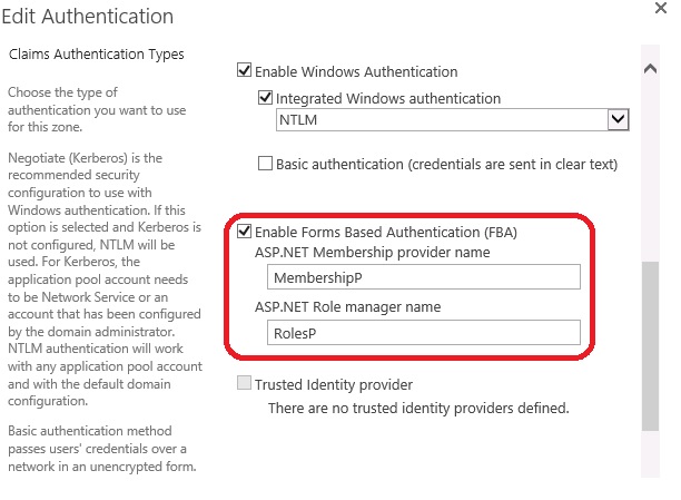 Forms Based Authentication with External ADDS