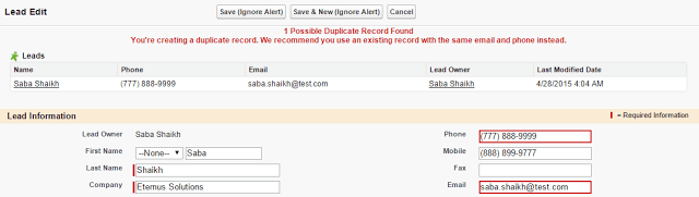 Duplicate Management in Salesforce