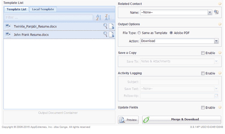 Hack of the Day: Simplified Document Merging with Conga & Visualforce
