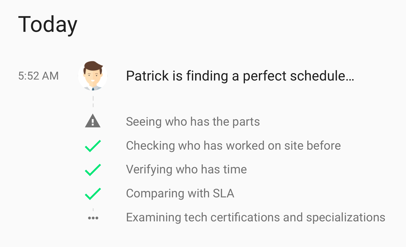 Field Service fake progress bar