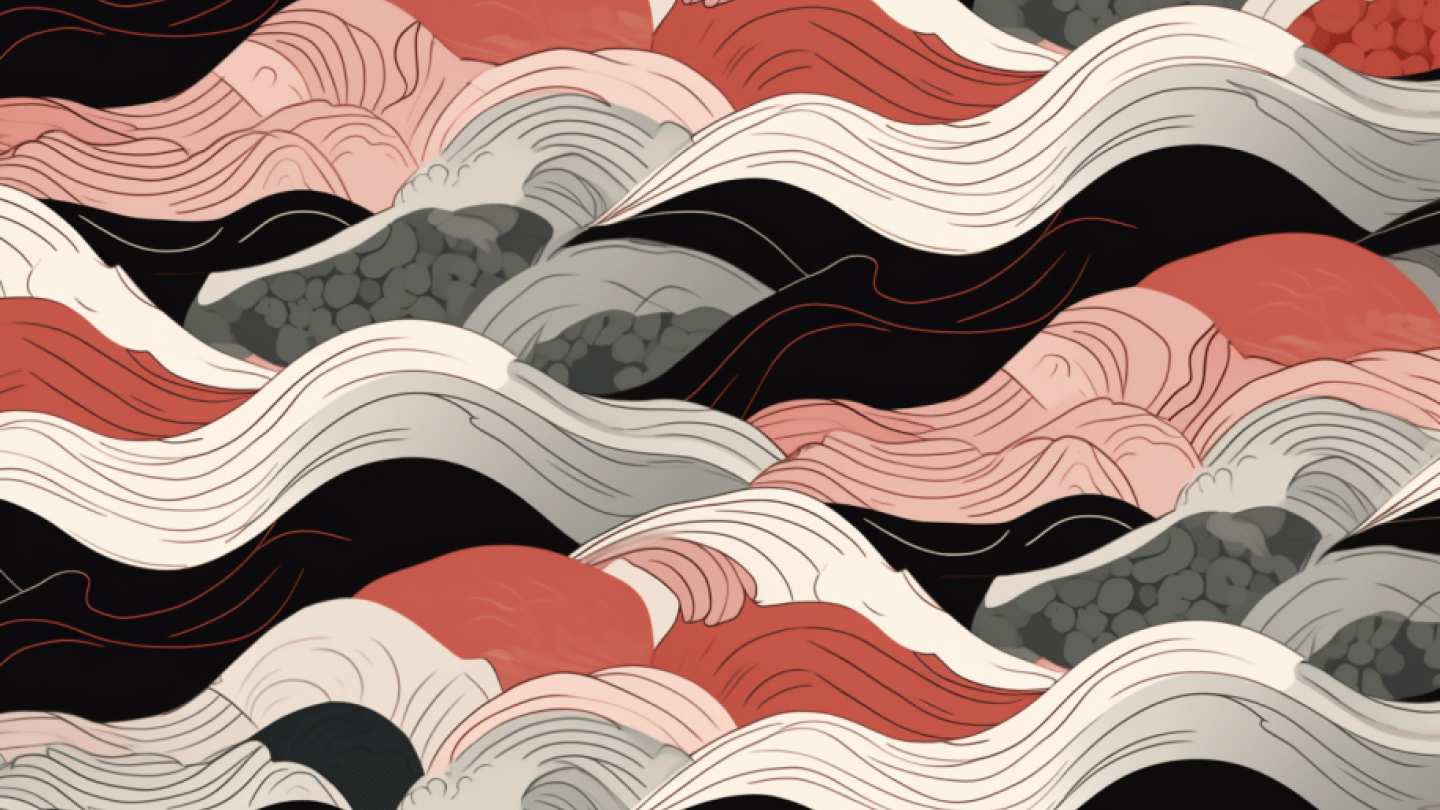 Geometric waves illustration monochromatic