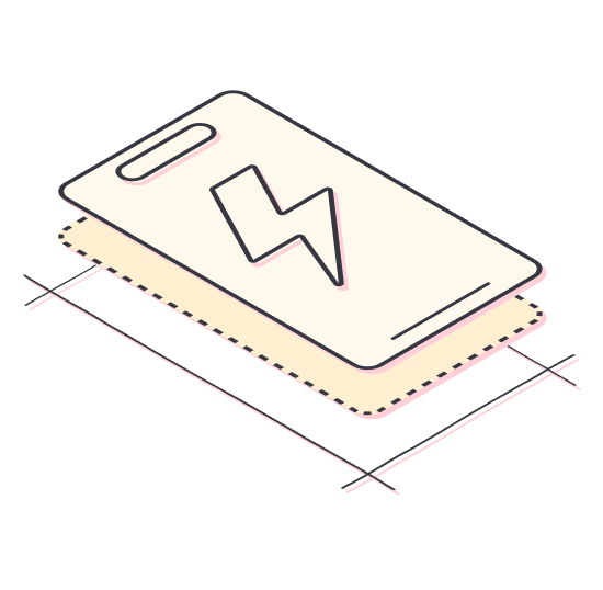 Mobile - raised mobile screen with charging symbol