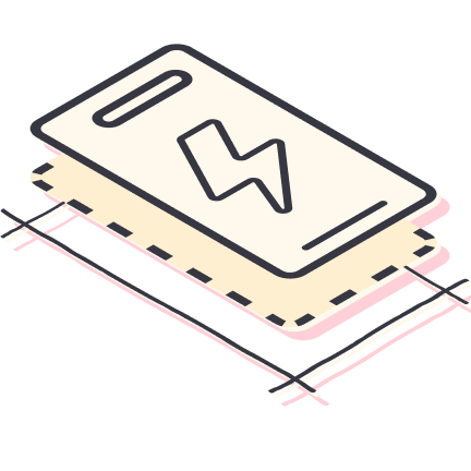 mobile screen with lightning symbol